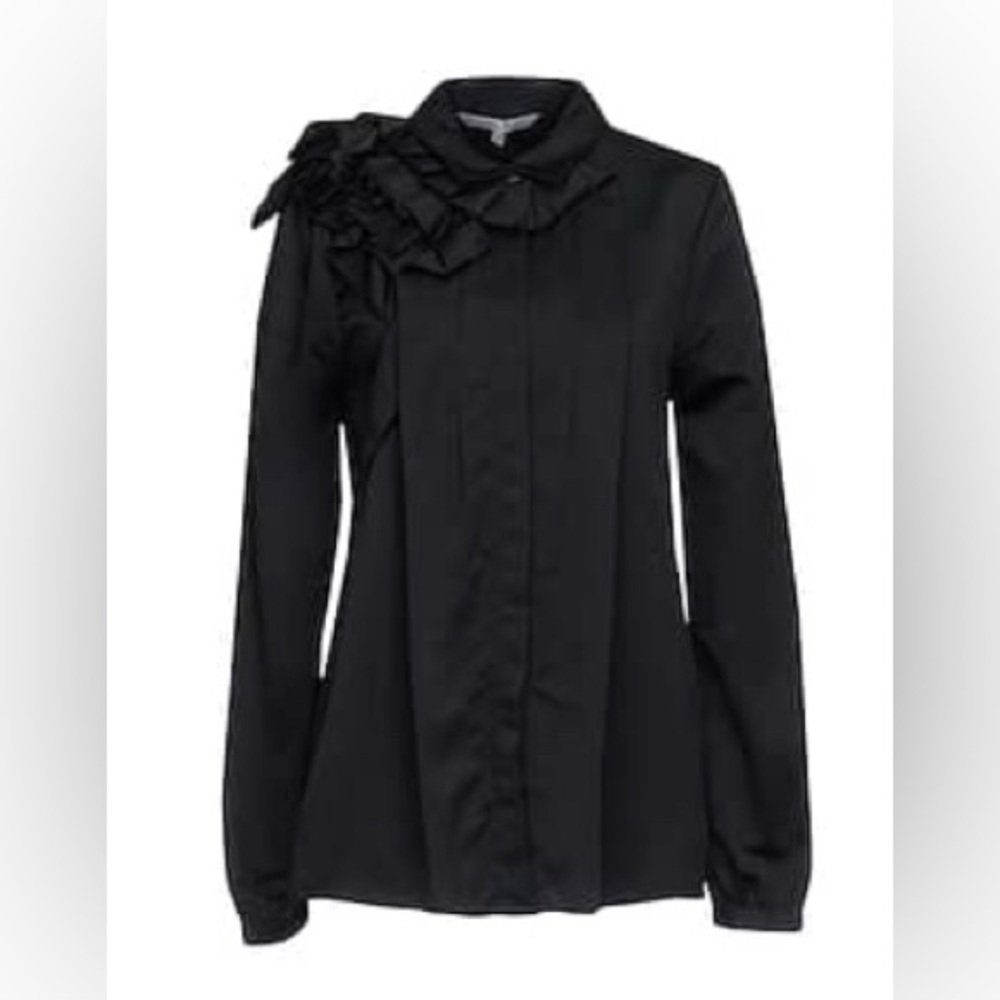 Silvian Heach’s Elegant Black Ruffled Women's Top